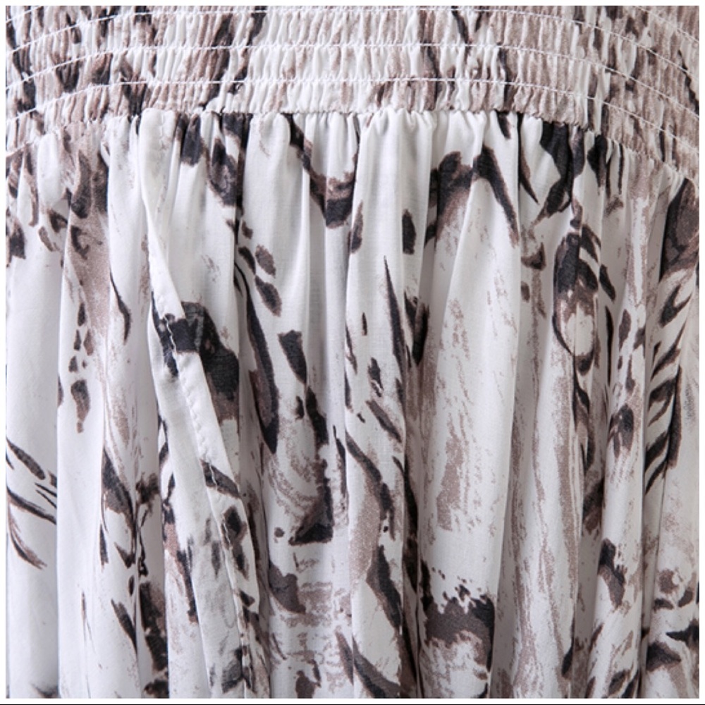 Smocked Off Shoulder Boho Print Maxi Dress - Picture 5 of 6